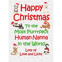 From the Cat Christmas Card (Human Nanna, White)