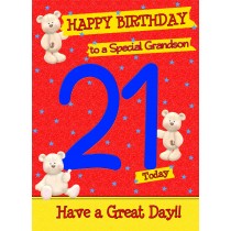 21 Today Birthday Card (Grandson)