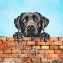 Black Labrador Dog Art Square Fathers Day Card