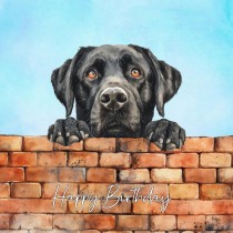 Black Labrador Dog Art Square Birthday Card