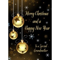 Christmas New Year Card For Grandmother (Black and Gold)