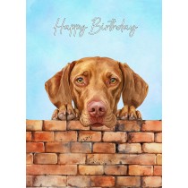 Vizsla Dog Art Birthday Card