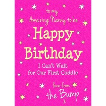 From The Bump Pregnancy Birthday Card (Nanny, Cerise)