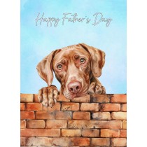 Vizsla Dog Art Fathers Day Card (Design 2)