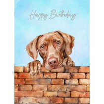 Vizsla Dog Art Birthday Card (Design 2)