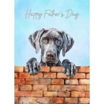 Weimaraner Dog Art Fathers Day Card