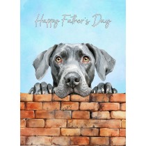 Weimaraner Dog Art Fathers Day Card (Design 2)