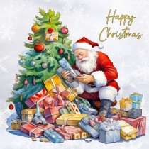 Santa Claus Art Christmas Square Card (Design 1)