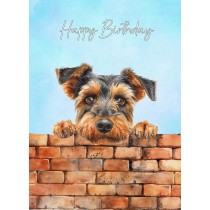Welsh Terrier Dog Art Birthday Card