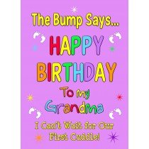 From The Bump Pregnancy Birthday Card (Grandma, Purple)