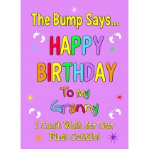 From The Bump Pregnancy Birthday Card (Granny, Purple)