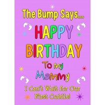 From The Bump Pregnancy Birthday Card (Mammy, Purple)