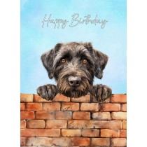 Wirehaired Pointing Griffon Dog Art Birthday Card