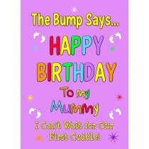 From The Bump Pregnancy Birthday Card (Mummy, Purple)