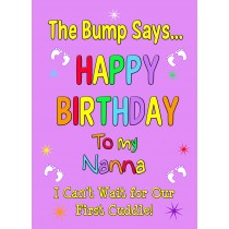 From The Bump Pregnancy Birthday Card (Nanna, Purple)