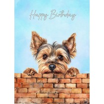 Yorkshire Terrier Dog Art Birthday Card