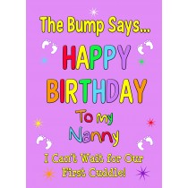 From The Bump Pregnancy Birthday Card (Nanny, Purple)
