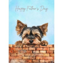 Yorkshire Terrier Dog Art Fathers Day Card (Design 2)