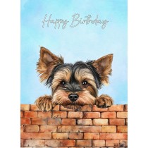 Yorkshire Terrier Dog Art Birthday Card (Design 2)