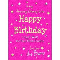 From The Bump Pregnancy Birthday Card (Granny, Cerise)