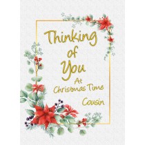 Thinking of You at Christmas Card For Cousin