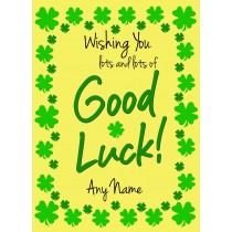 Personalised Good Luck Card (Yellow)