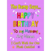 Personalised From The Bump Pregnancy Birthday Card (Mammy, Purple)