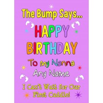 Personalised From The Bump Pregnancy Birthday Card (Nanna, Purple)