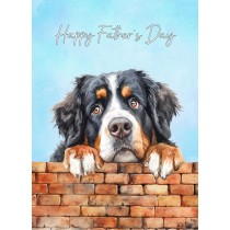 Bernese Mountain Dog Art Fathers Day Card