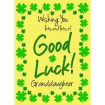 Good Luck Card for Granddaughter (Yellow) 
