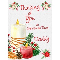 Thinking of You at Christmas Card For Daddy (Candle)