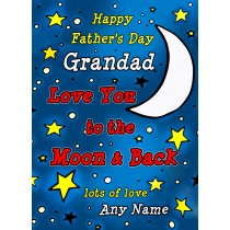 Personalised Fathers Day Card (Grandad, Moon & Back)