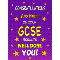 Personalised Congratulations on Passing Your GCSE Exams Card (Purple)