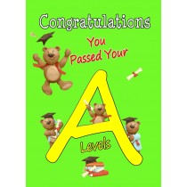 Congratulations on Passing Your A Level Exams Card (Green)