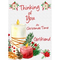 Thinking of You at Christmas Card For Girlfriend (Candle)