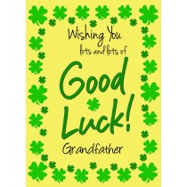 Good Luck Card for Grandfather (Yellow) 