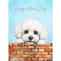 Bichon Frise Dog Art Fathers Day Card