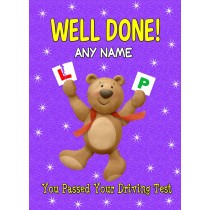 Personalised Passed Your Driving Test Card (Well Done, Purple)