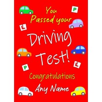 Personalised Passed Your Driving Test Card (Congratulations, Red)