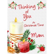 Thinking of You at Christmas Card For Mam (Candle)