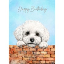 Bichon Frise Dog Art Birthday Card