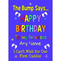 Personalised From The Bump Pregnancy Birthday Card (Grandad, Blue)