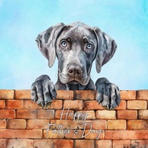 Weimaraner Dog Art Square Fathers Day Card