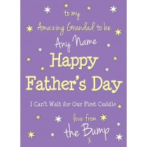 Personalised From The Bump Pregnancy Fathers Day Card (Grandad, Purple)