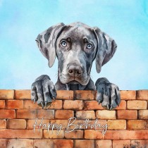 Weimaraner Dog Art Square Birthday Card