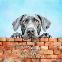 Weimaraner Dog Art Square Fathers Day Card (Design 2)