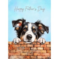 Border Collie Dog Art Fathers Day Card