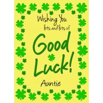 Good Luck Card for Auntie (Yellow) 
