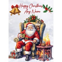 Personalised Santa Claus Art Christmas Card (Design 2)