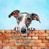 Whippet Dog Art Square Fathers Day Card